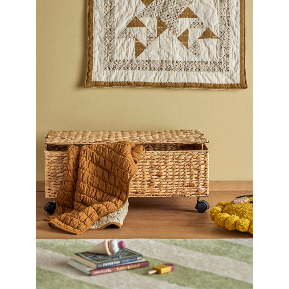 Bloomingville MINI Nelas cesta con tapa, naturaleza, jacinto de agua