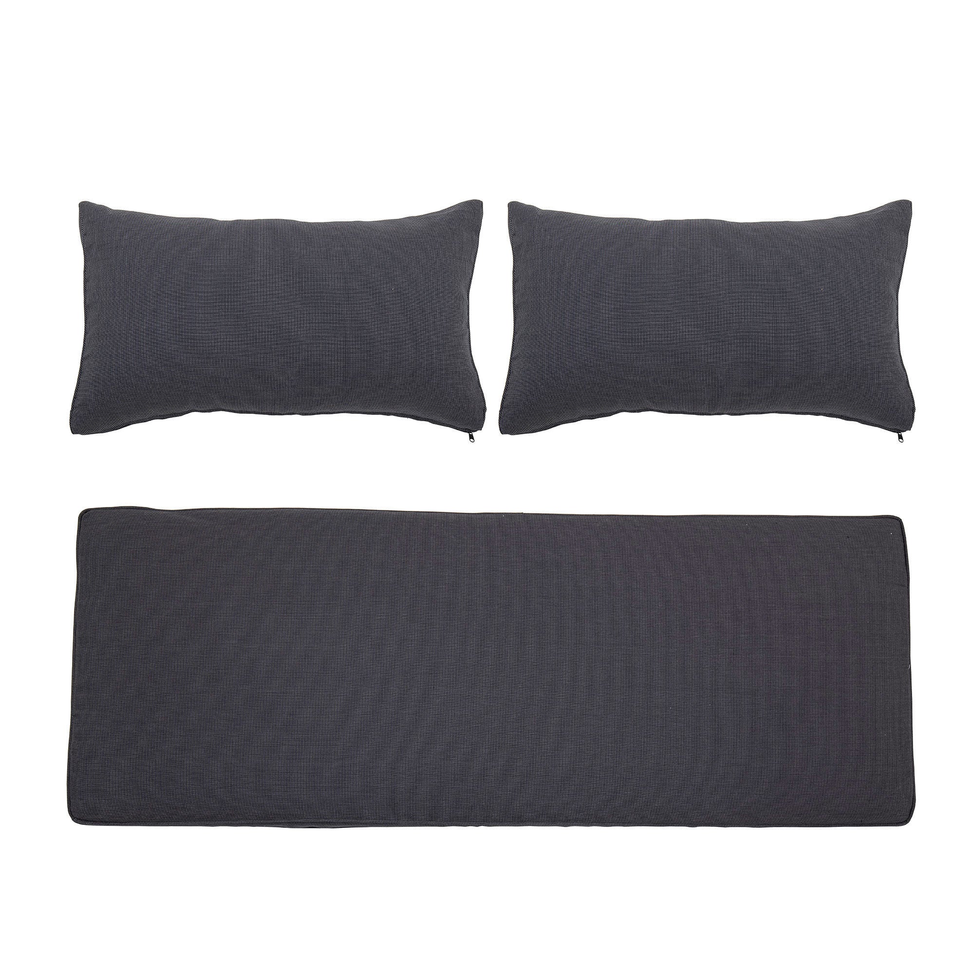 Bloomingville Mundo Kussenhoes (Zonder vulling), Grijs, Polyester