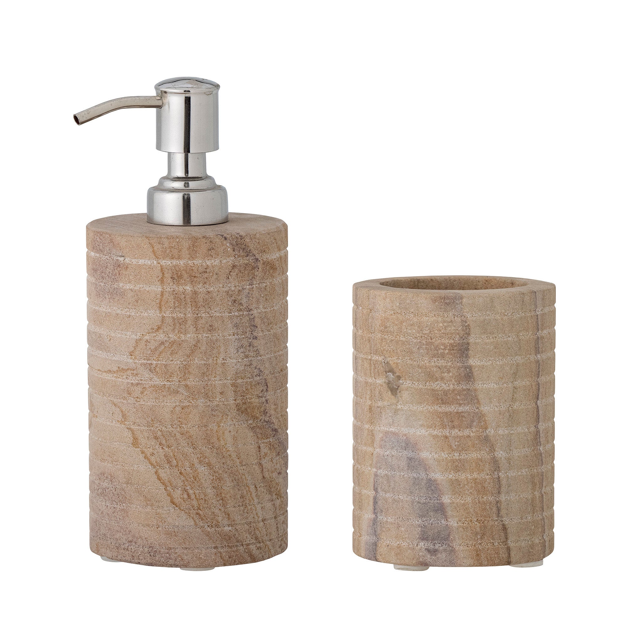 Bloomingville Ciro Zeepdispenser Set, Natuur, Zandsteen