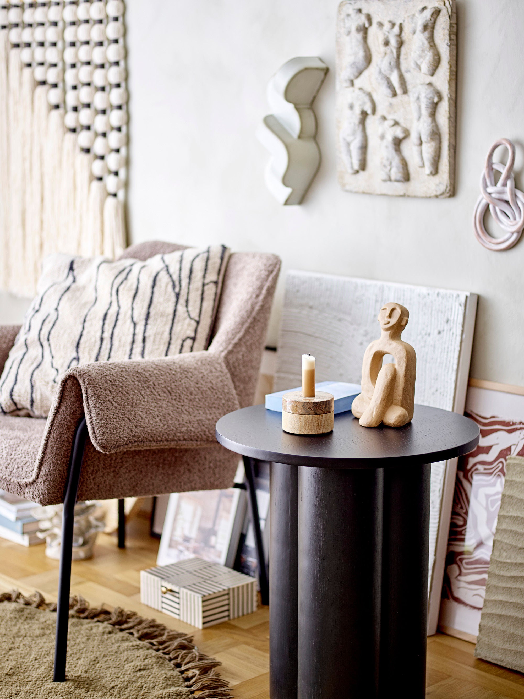 Bloomingville Mesa de centro Aio, negro, MDF