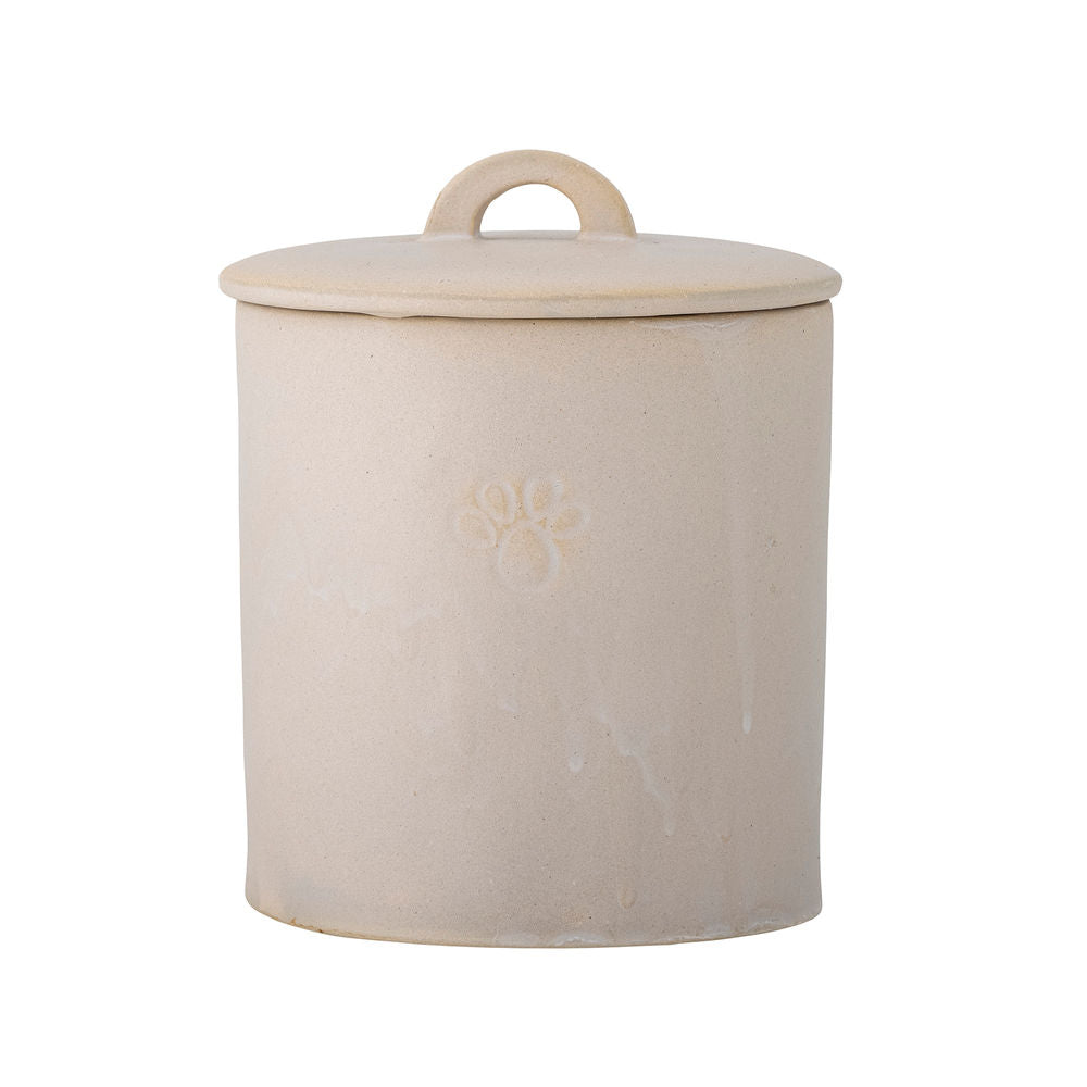 Bloomingville Buddy pot met deksel, wit, steengoed