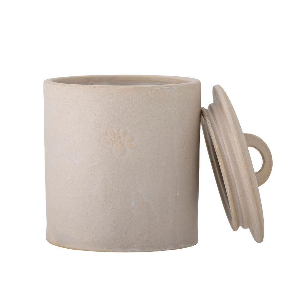 Bloomingville Buddy pot met deksel, wit, steengoed