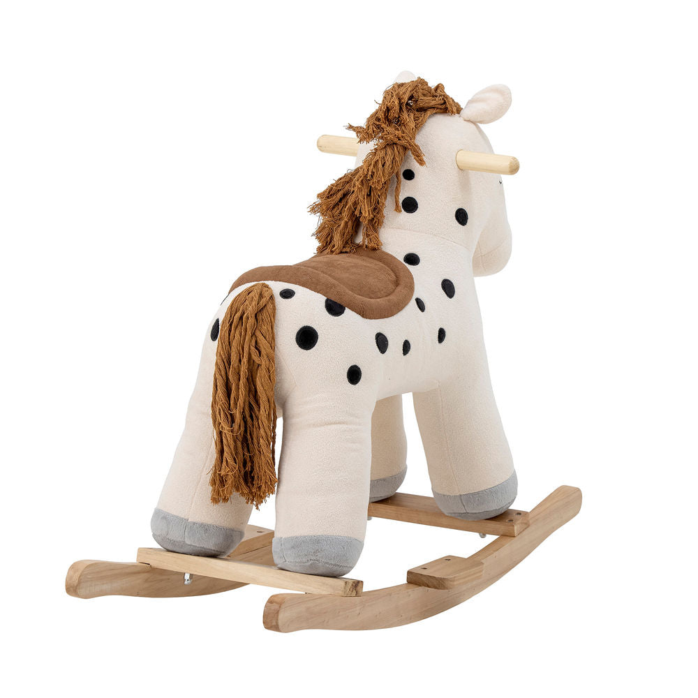 Bloomingville MINI Merlen Schommelspeelgoed, Paard, Wit, Polyester