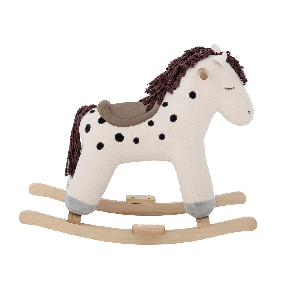 Bloomingville MINI Merlen Schommelspeelgoed, Paard, Wit, Polyester