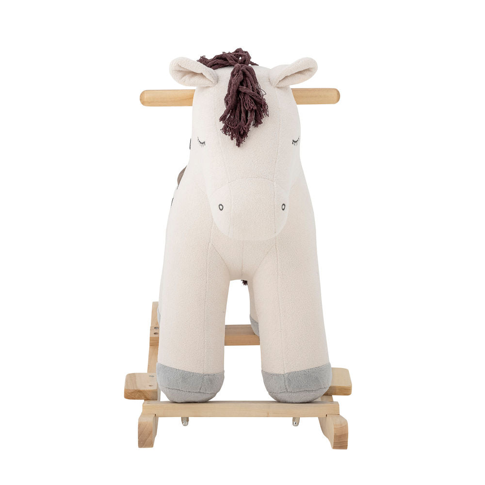 Bloomingville MINI Merlen Schommelspeelgoed, Paard, Wit, Polyester