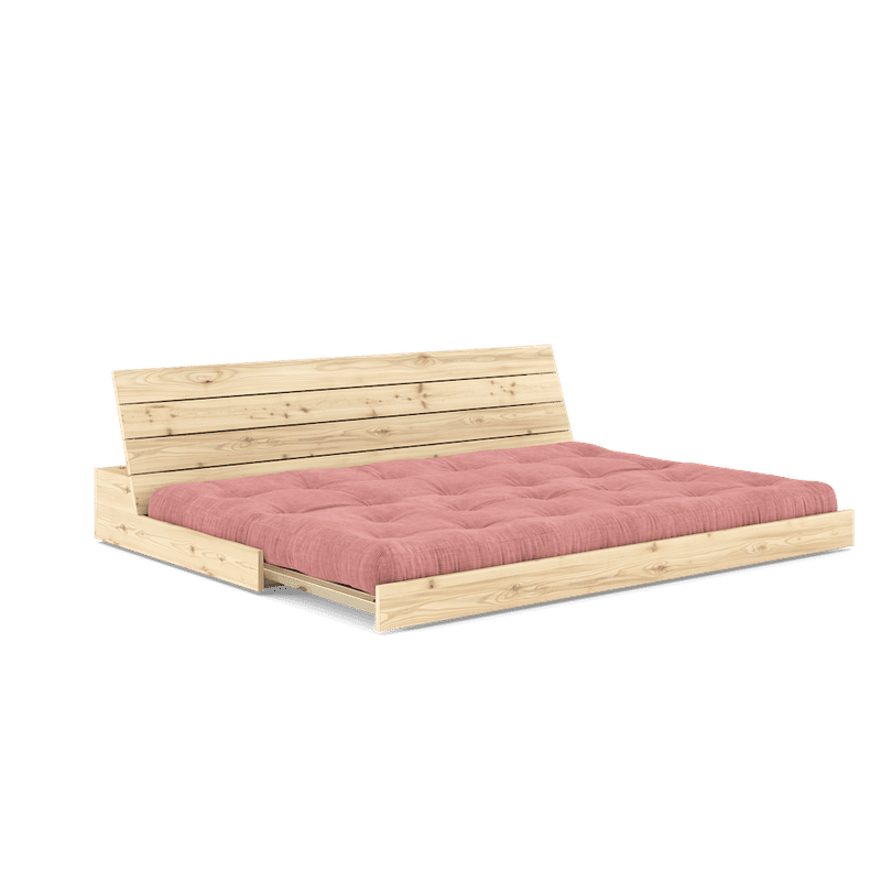 Karup Design BASE CLEAR LACQUERED W. 5-LAYER MIXED MATTRESS SORBET PINK