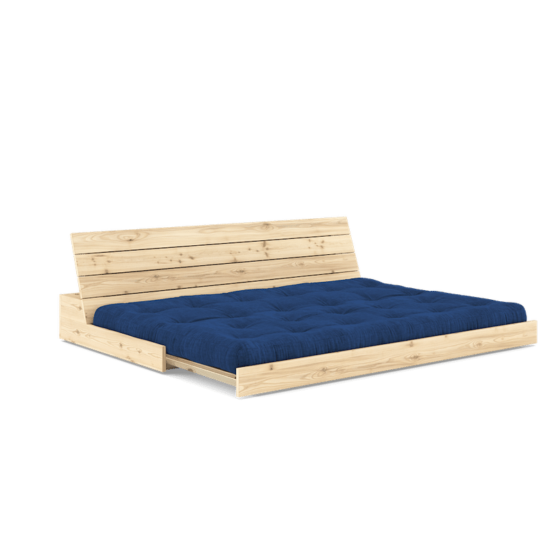 Karup Design BASE CLEAR LACQUERED W. 5-LAYER MIXED MATTRESS ROYAL BLUE