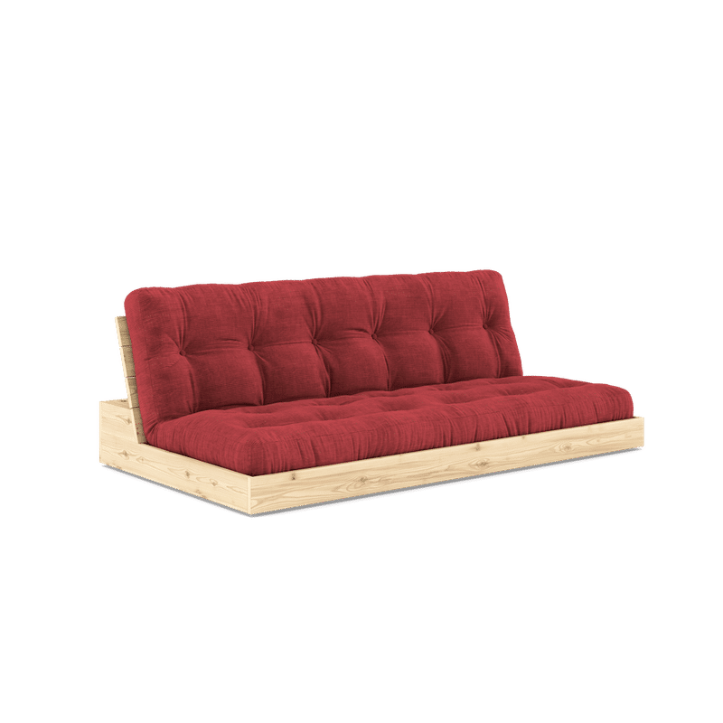 Karup Design BASE CLEAR LACQUERED W. 5-LAYER MIXED MATTRESS RUBY RED