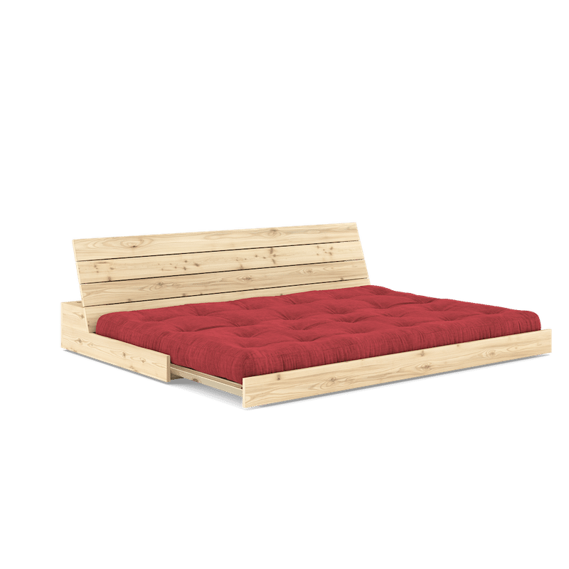 Karup Design BASE CLEAR LACQUERED W. 5-LAYER MIXED MATTRESS RUBY RED