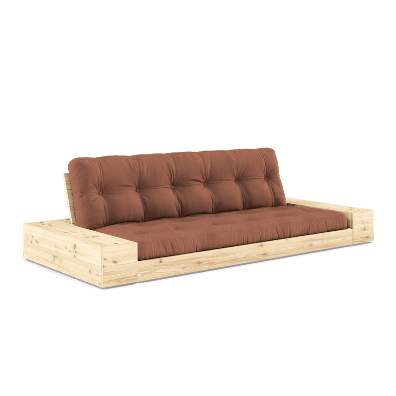 Karup Design BASE CLEAR LACQUERED W. 2 ZIJKANTEN CLEAR W. 5-LAGERS MIXED MATTRESS CLAY BROWN