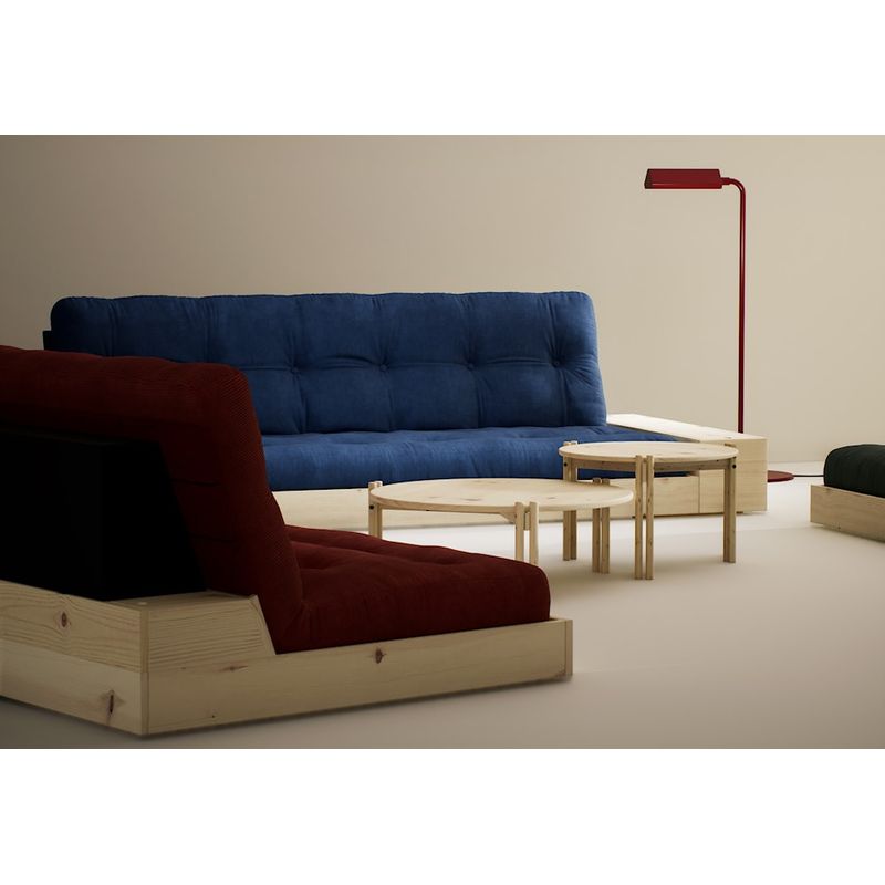 Karup Design BASE COBALT BLUE LACQUERED W. 2 ZIJKANTEN HELDER W. 5-LAGERS MIXED MATTRESS ROYAL BLUE