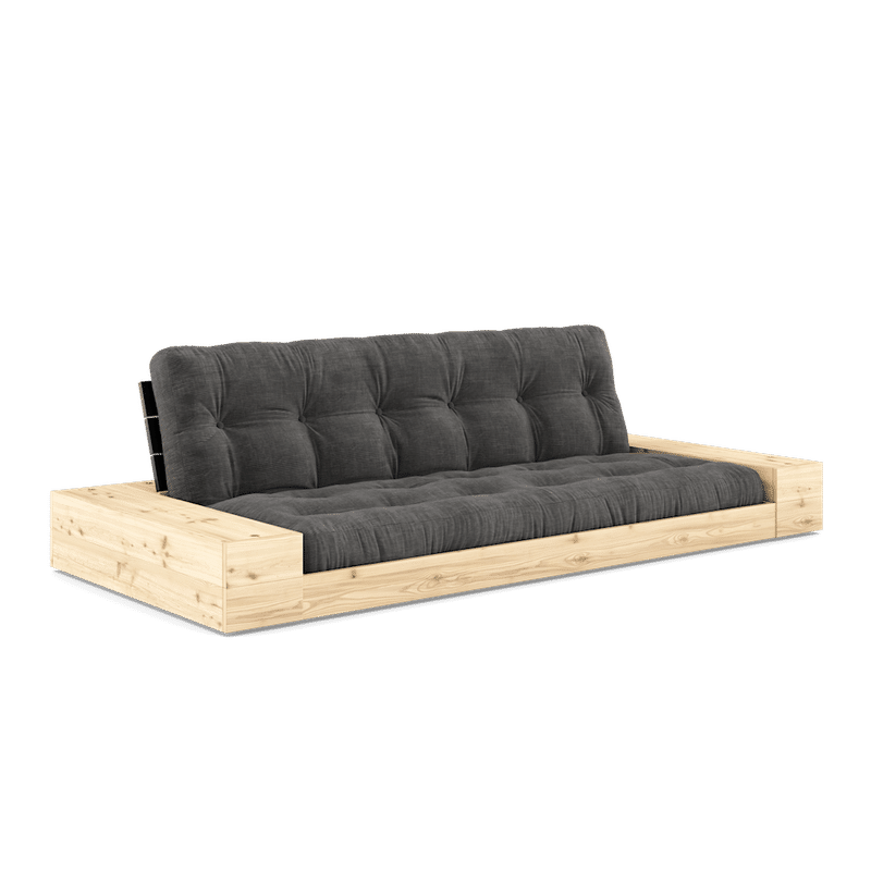 Karup Design BASE BLACK NIGHT LACQUERED W. 2 ZIJKANTEN HELDER W. 5-LAYER MIXED MATTRESS CHARCOAL