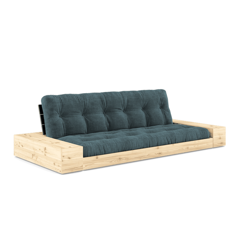 Karup Design BASE BLACK NIGHT LACQUERED W. 2 ZIJKANTEN HELDER W. 5-LAGERS MIXED MATTRESS PALE BLUE