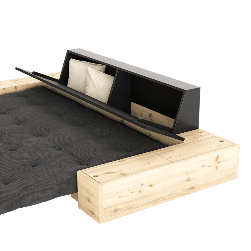 Karup Design BASE BLACK NIGHT LACKIERT MIT 2 ZIJKANTEN HELDER MIT 5-LAGER-MISCHMATRATZE HELLBLAU