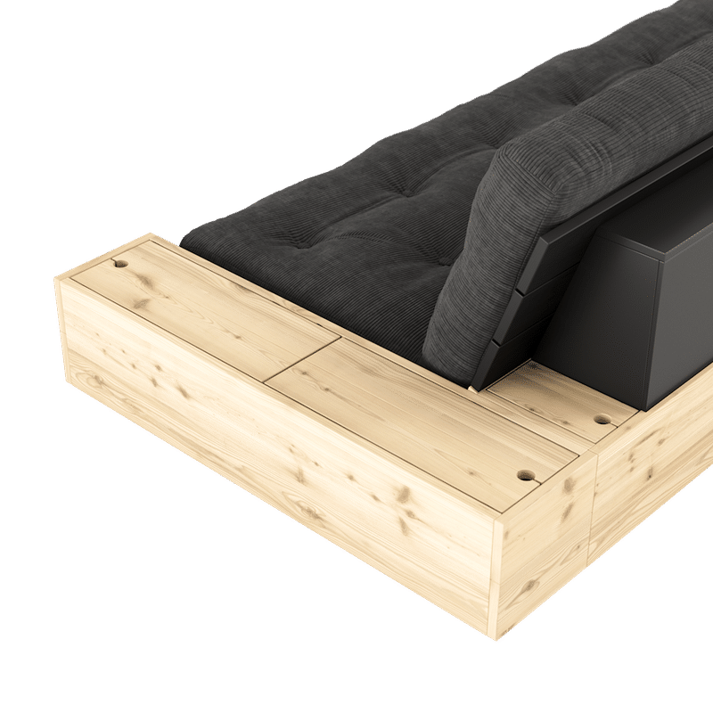 Karup Design BASE NOIR NUIT LAQUÉ W. 2 CÔTÉS LUMINEUX W. 5-INFÉRIEUR MIXTE MATELAS FUDGE BRUN