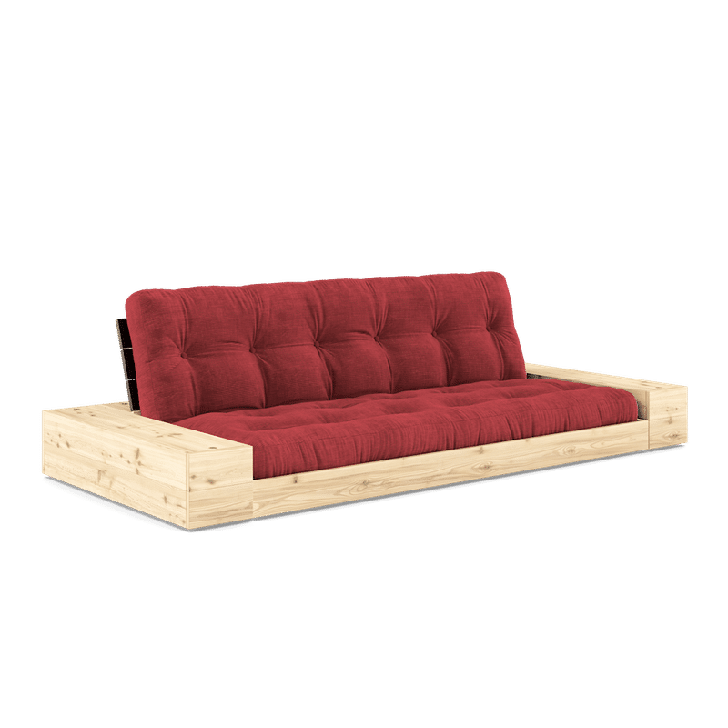 Karup Design BASE BLACK NIGHT LACQUERED W. 2 ZIJKANTEN HELDER W. 5-LAGERS MIXED MATTRESS RUBY RED