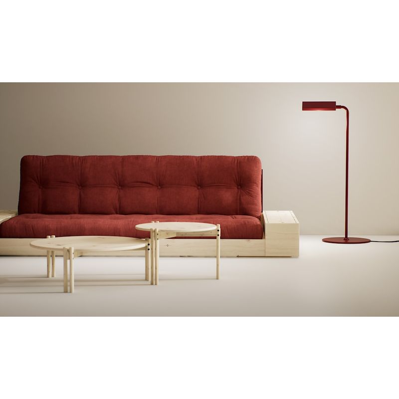 Karup Design BASE NOIR NUIT LAQUÉ W. 2 CÔTÉS LUMINEUX W. 5-MATELAS MIXTE INFÉRIEUR ROUGE RUBIS