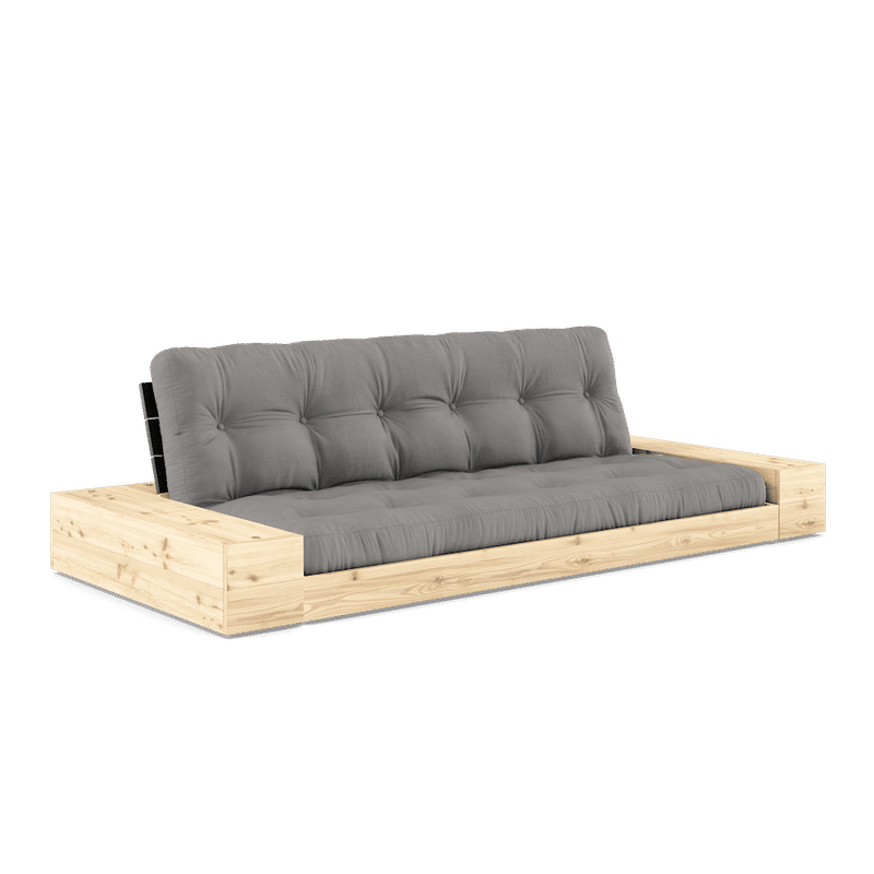 Karup Design BASE BLACK NIGHT LACQUERED W. 2 ZIJKANTEN HELDER W. 5-LAGERS MIXED MATTRESS GREY