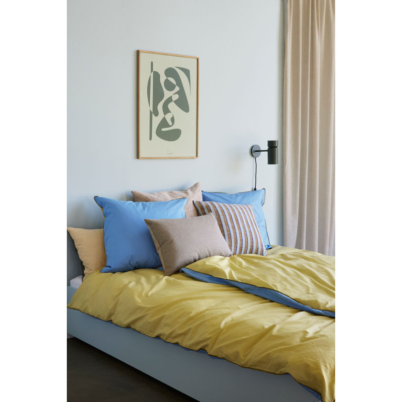 Hübsch Aki Ropa de cama 60/200 Azul/Amarillo