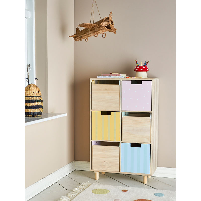 Bloomingville MINI Calle boekenkast met laden, Naturel, Hout