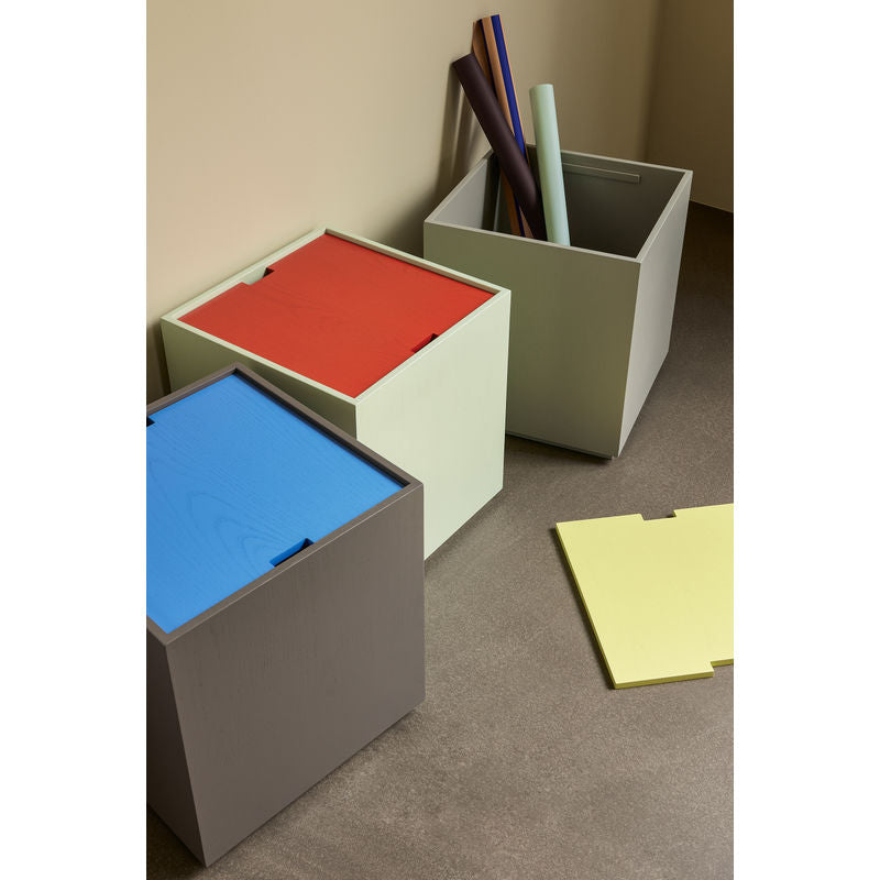Boîtes de rangement Hübsch Vault, bleu, marron