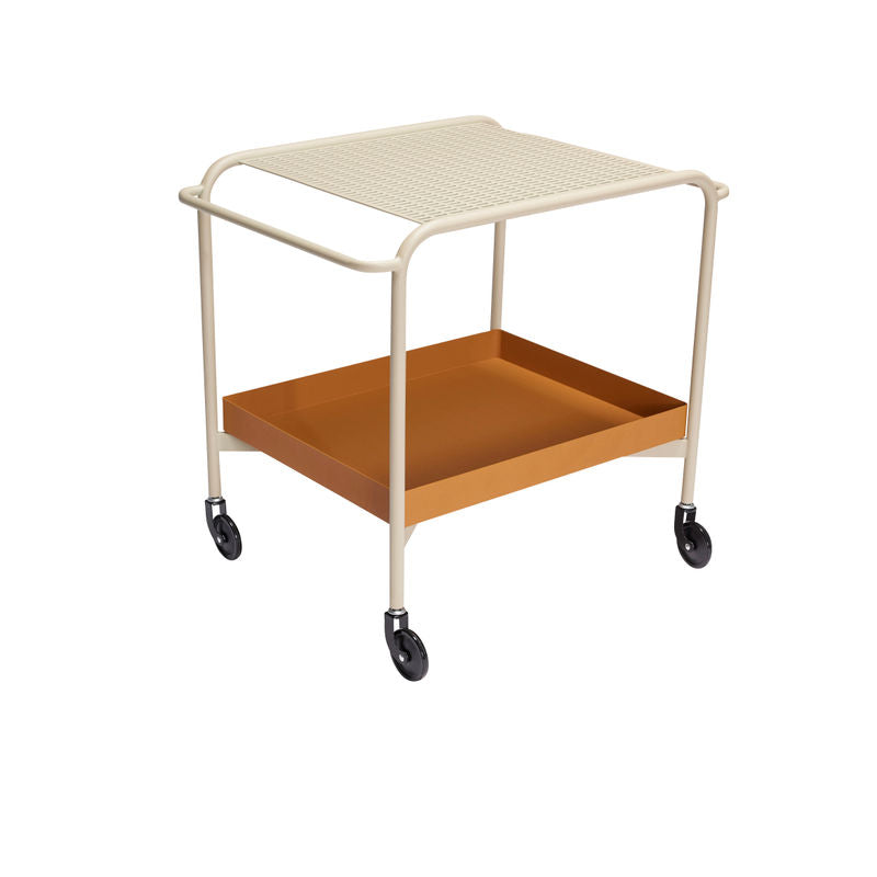 Carrito de empuje Hübsch, arena, marrón