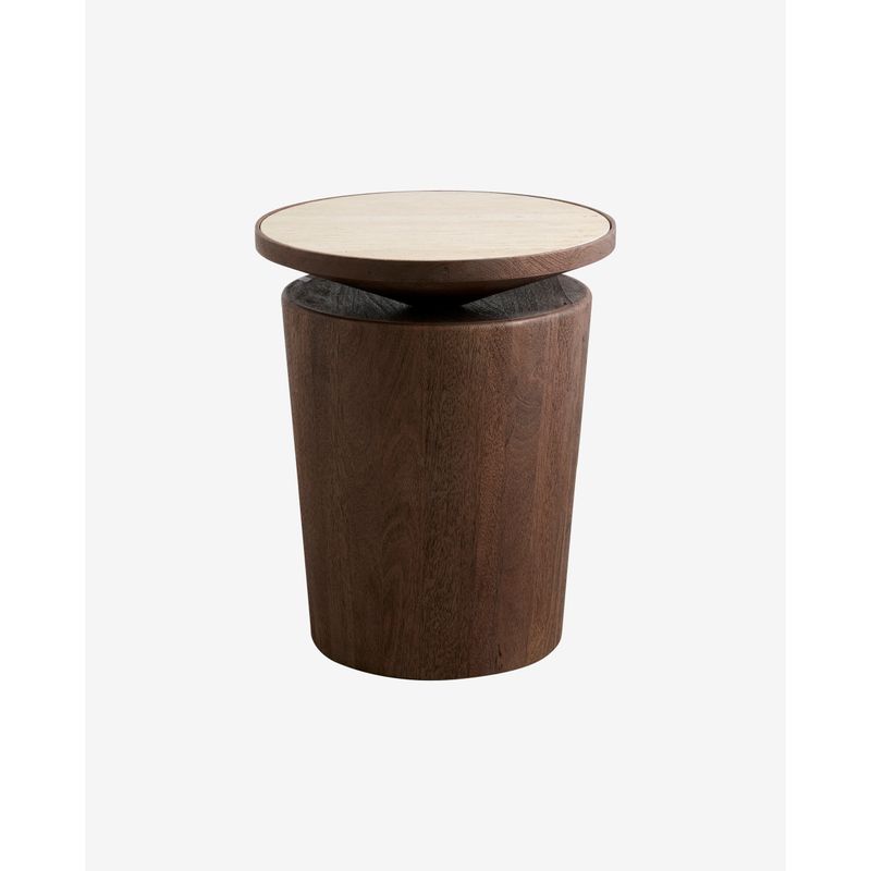 Nordal A/S KWANDO table d'appoint avec feuille de travertin-nature