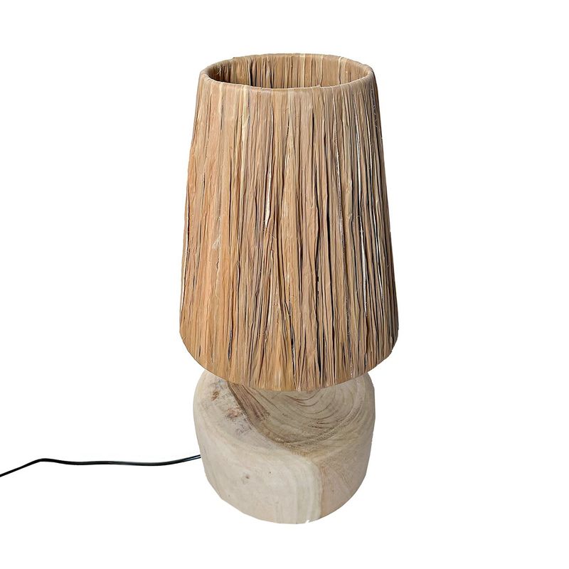 Bazarbizar-b2b dem Gras Teak Holztisch lampe-natürlich