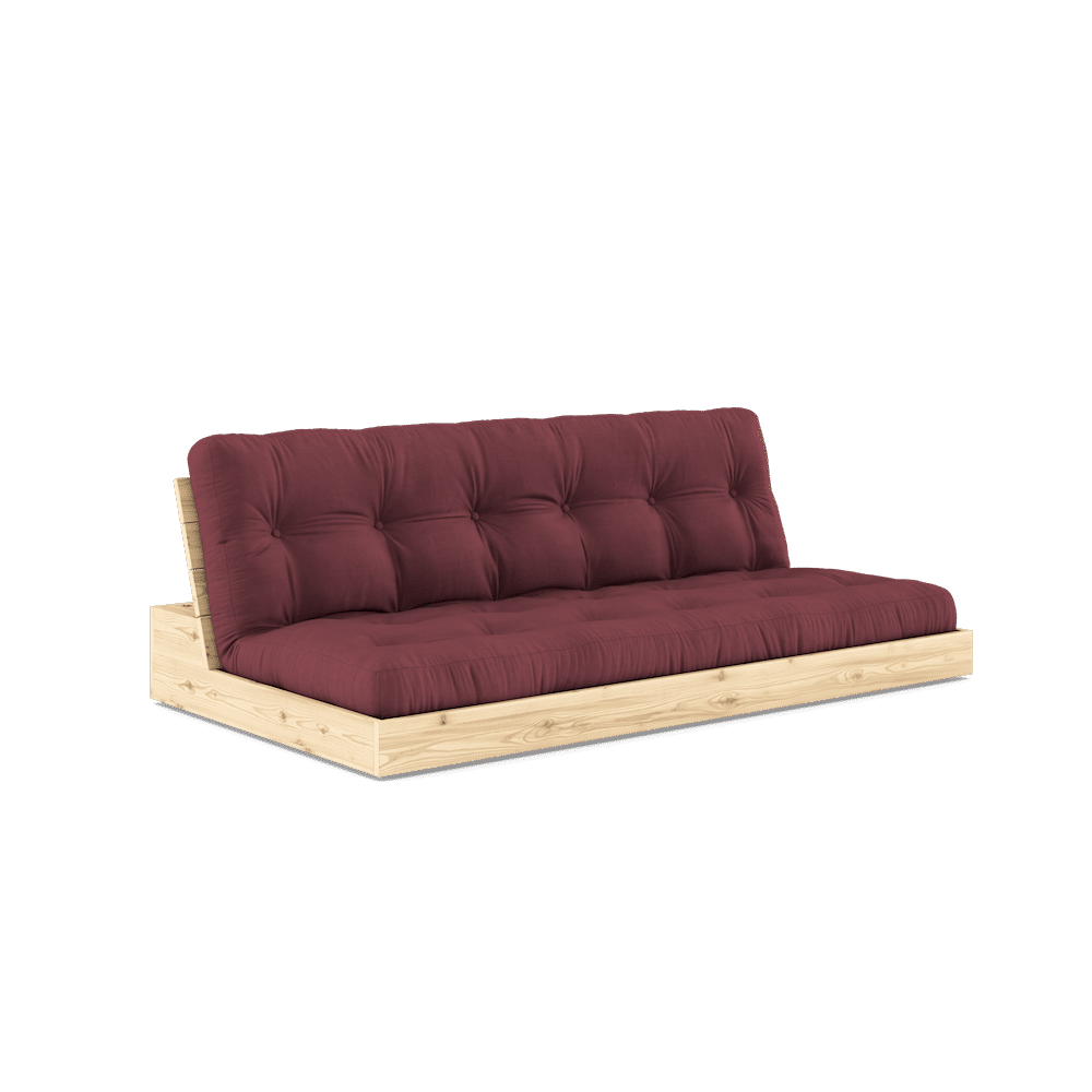 Karup Design BASE CLEAR LACQUERED W. 5-LAYER MIXED MATTRESS BORDEAUX