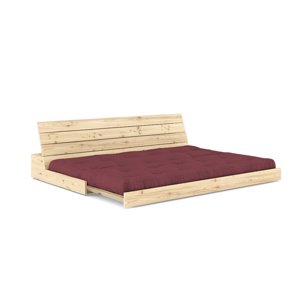 Karup Design BASE CLEAR LACQUERED W. 5-LAYER MIXED MATTRESS BORDEAUX