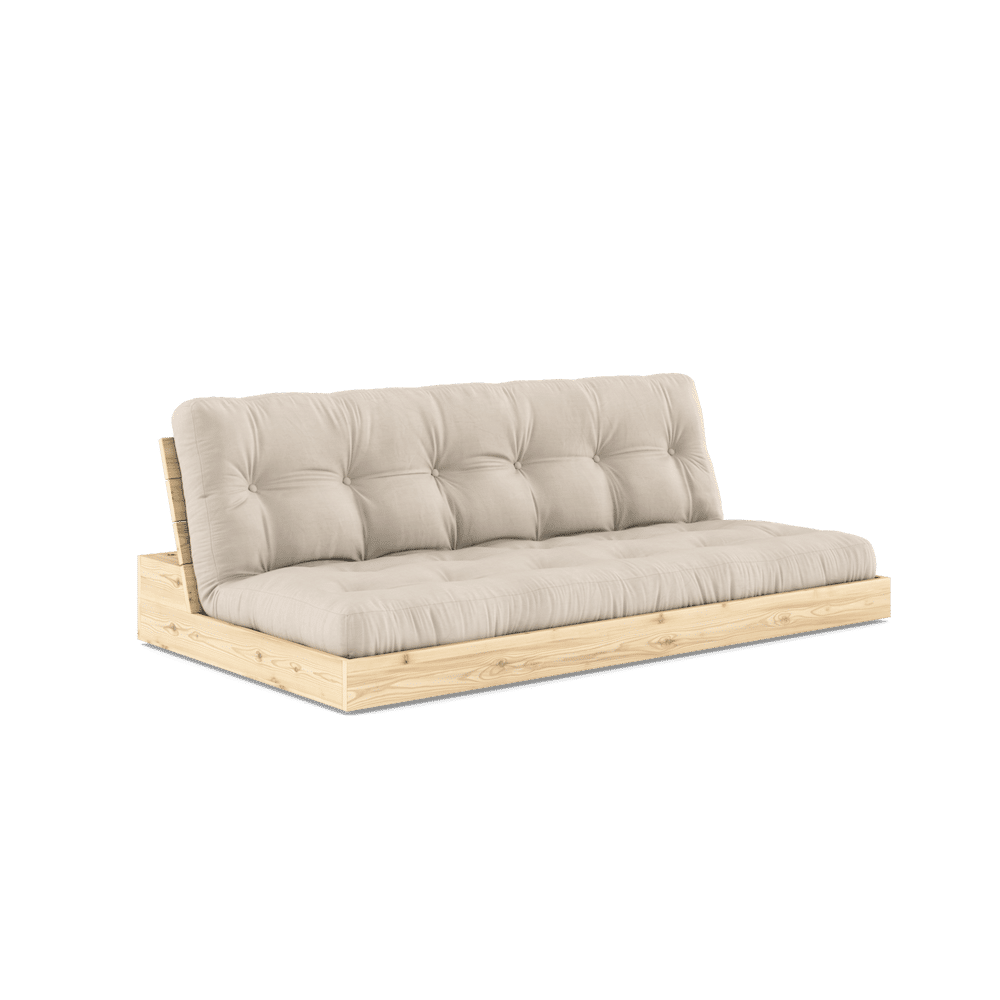 Karup Design BASE CLEAR LACQUERED W. 5-LAYER MIXED MATTRESS BEIGE