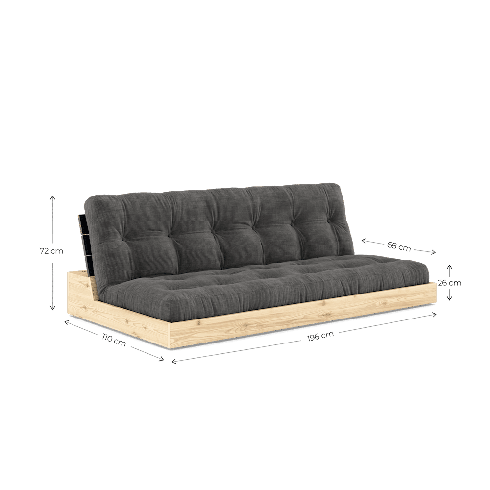 DESIGN BASE CLAIR LAQUÉ W. MATELAS MIXTE 5 COUCHES MOCCAA