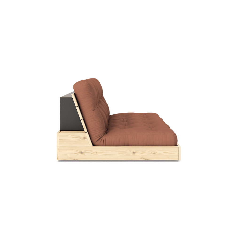 DESIGN BASE CLAIR LAQUÉ W. MATELAS MIXTE 5 COUCHES CLAY BROWN