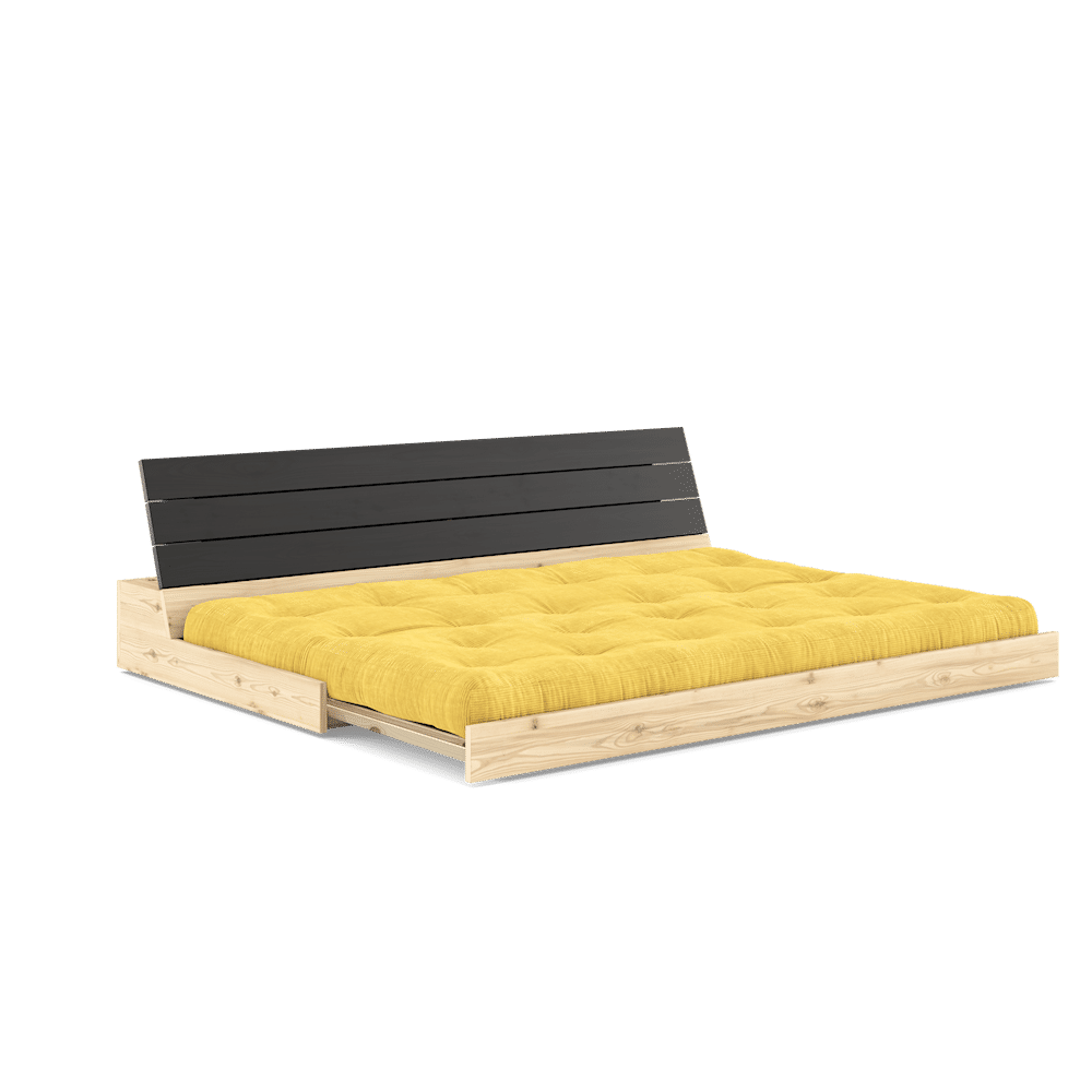 Karup Design BASE BLACK NIGHT LACQUERED W. 5-LAYER MIXED MATTRESS HONEY