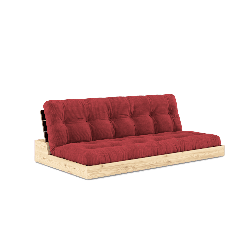 Karup Design BASE BLACK NIGHT LACQUERED W. 5-LAYER MIXED MATTRESS RUBY RED