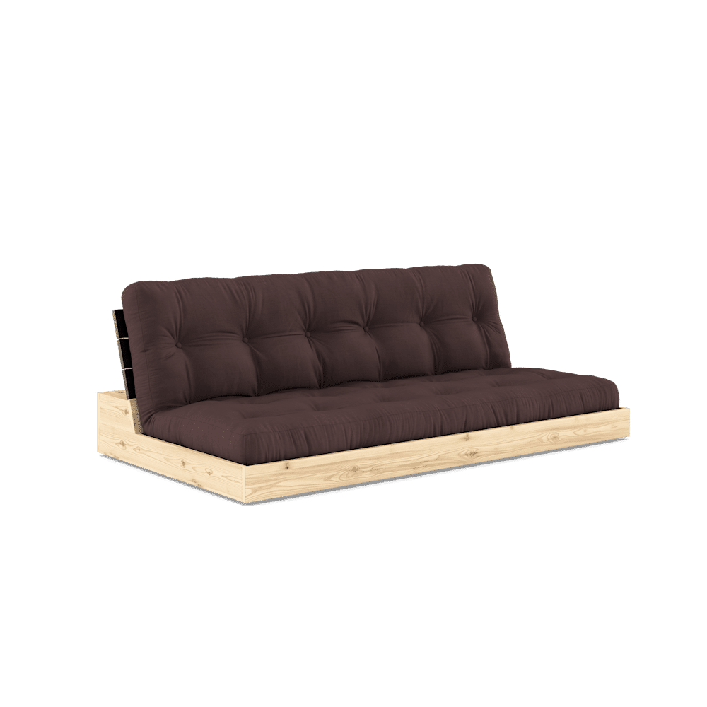 Karup Design BASE BLACK NIGHT LACQUERED W. 5-LAYER MIXED MATTRESS BROWN