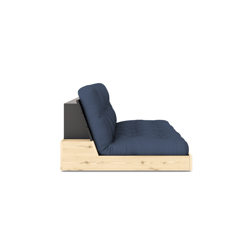 Karup Design BASE BLACK NIGHT LACQUERED W. 5-LAYER MIXED MATTRESS NAVY