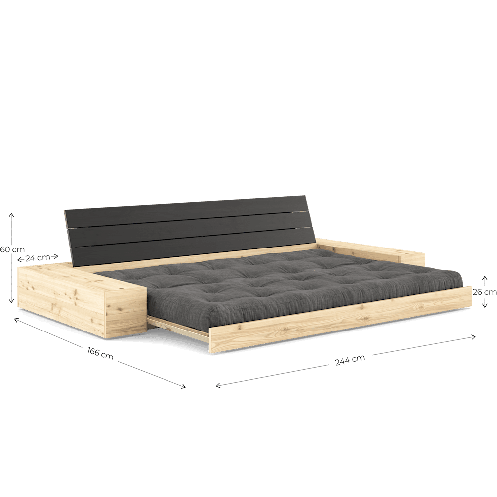 Karup Design BASE KLARE LACKIERT W. 2 SIDEBOXES KLAREN W. 5-Schicht GEMISCHTE MATRATZE NATÜRLICH