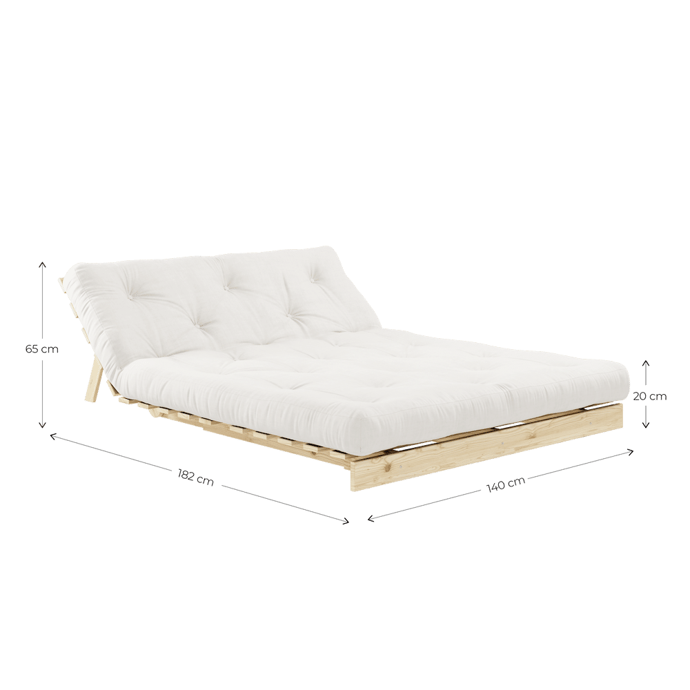 Karup Design ROOTS BLACK LACQUERED 140 X 200 W. ROOTS MATTRESS NATURAL