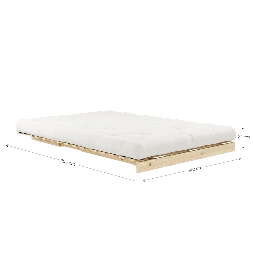 Karup Design ROOTS BLACK LACQUERED 140 X 200 W. ROOTS MATTRESS NATURAL