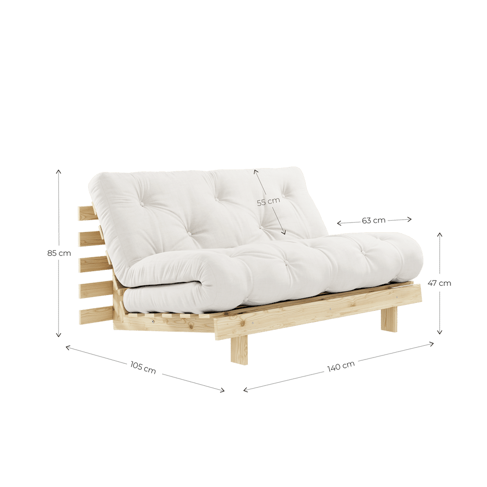 Design-WURZELN SCHWARZ LACKIERT 140X200 W. MATRATZE MOCCA-WURZELN