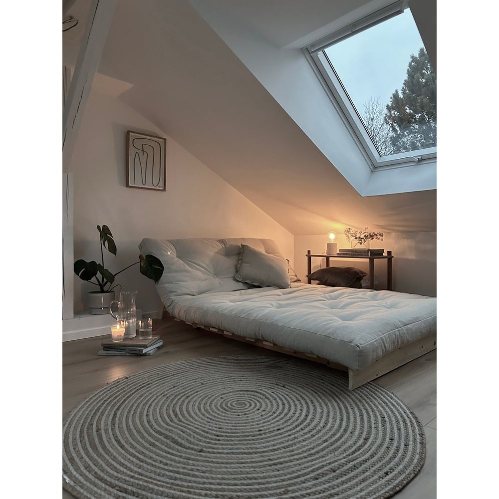 Karup Design ROOTS NOIR LAQUÉ 140X200 W. ROOTS MATELAS BLÉ BEIGE