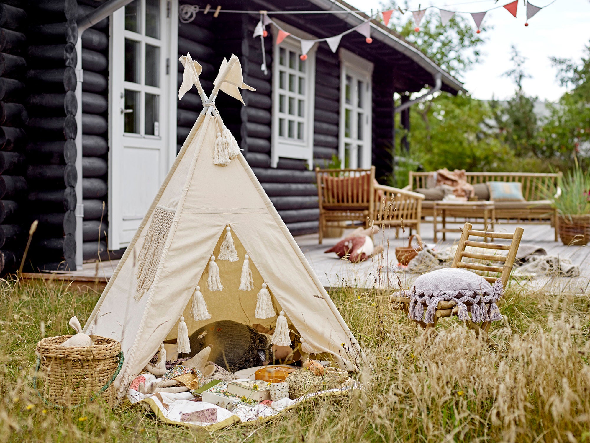 Bloomingville MINI Fardin Kinder Tipi, Natuur, Katoen