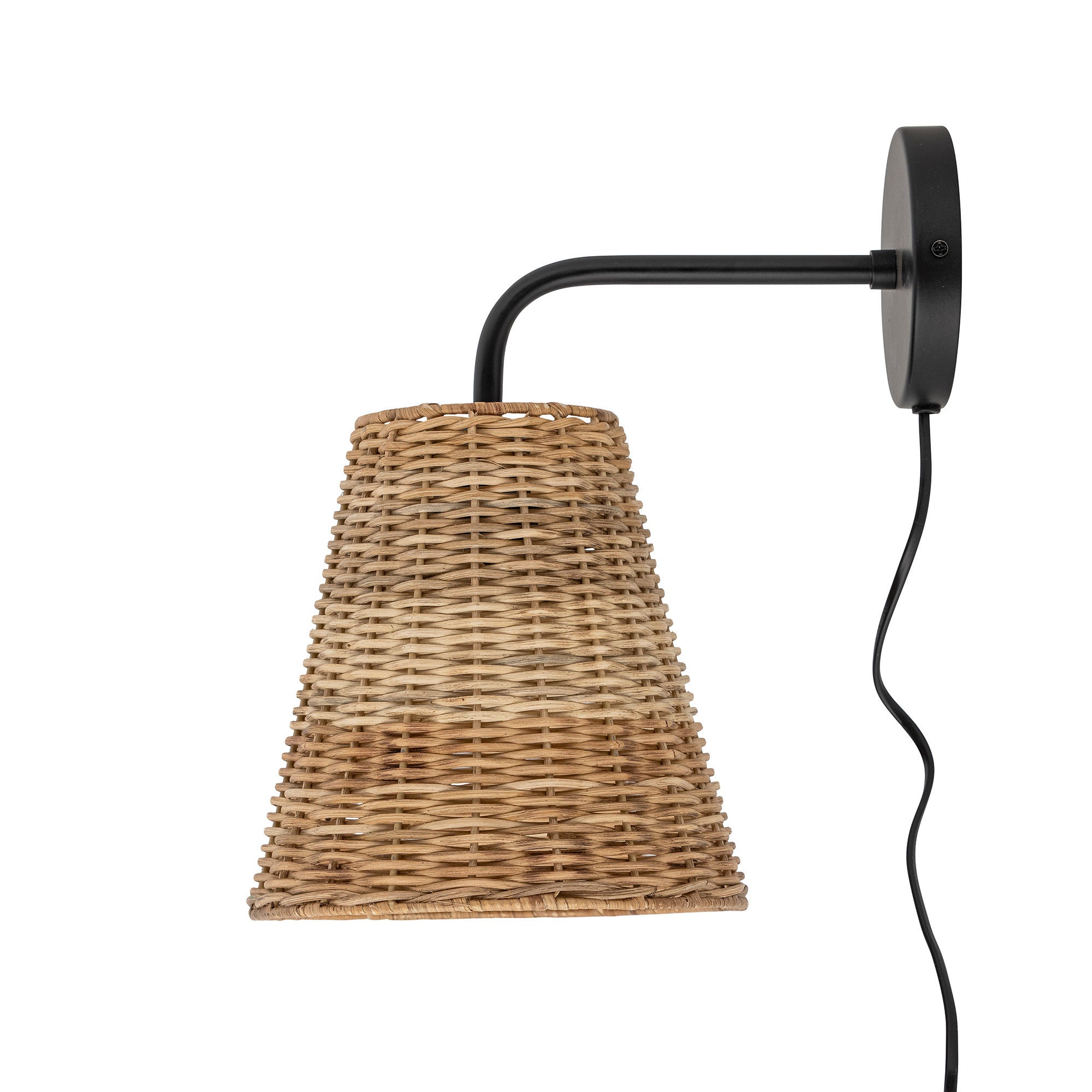 Bloomingville Thed Wandlamp, Zwart, Rotan