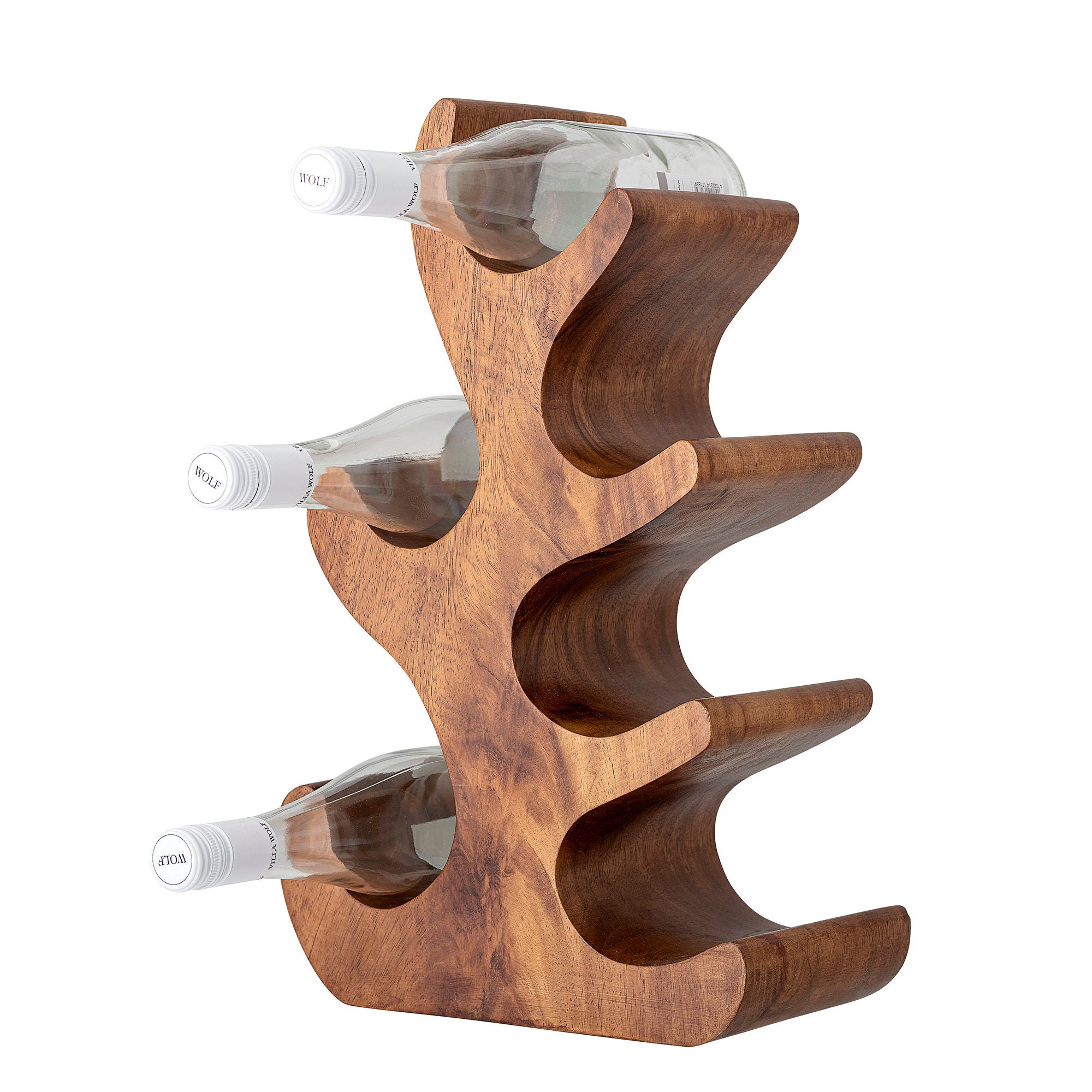 Colección creativa Barbel Wine Rack, Nature, Acacia