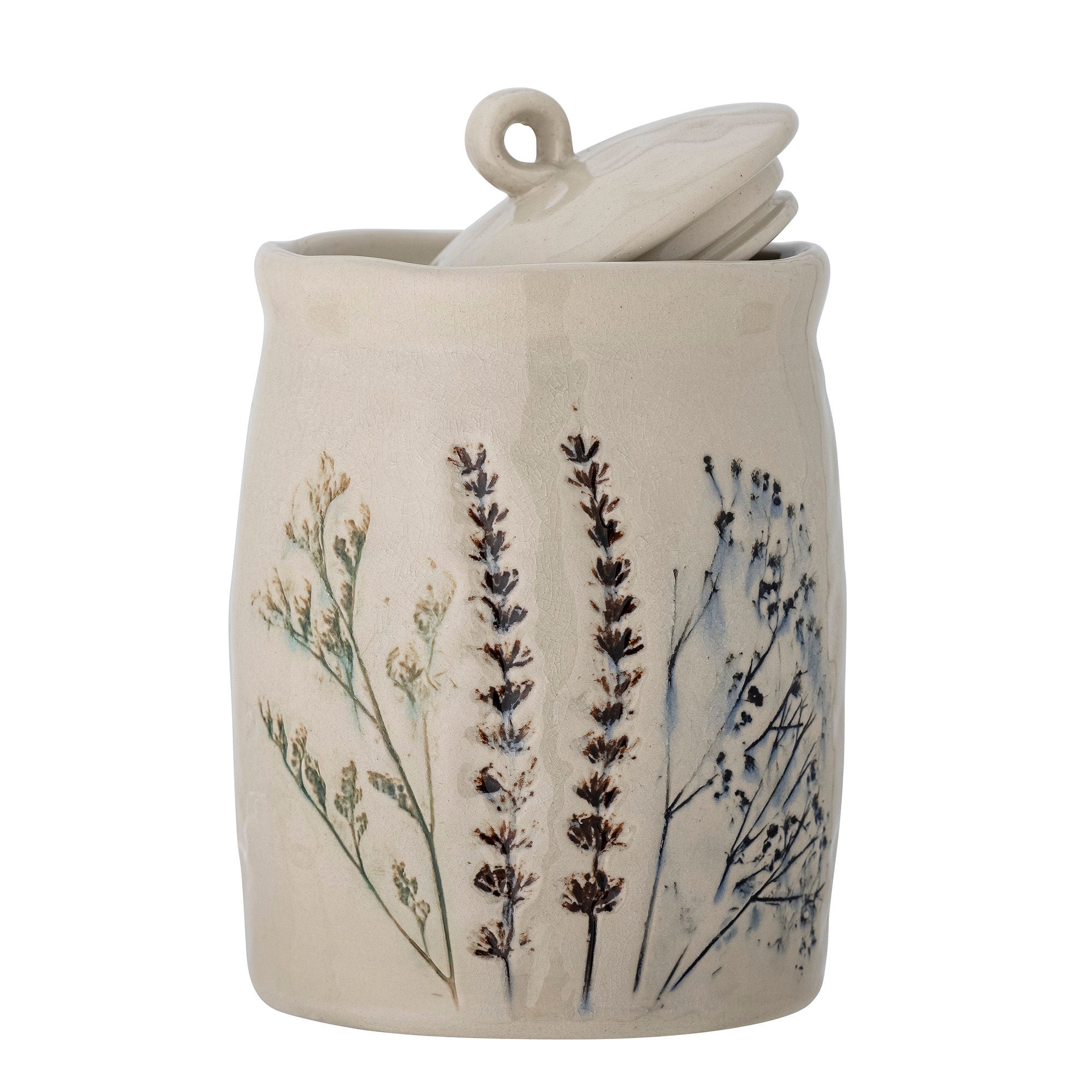 Bloomingville Bea pot met deksel, Natuur, Steengoed