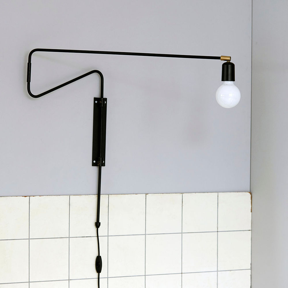 House Doctor Wandlamp, Swing, Zwart