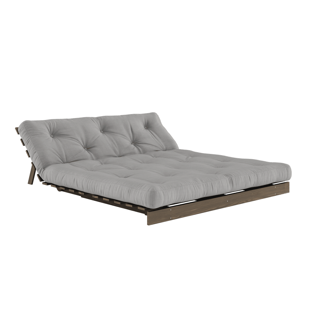 Karup Design RACINES CAROBE BRUN 160X200 W. SUÈDE MATELAS GRIS