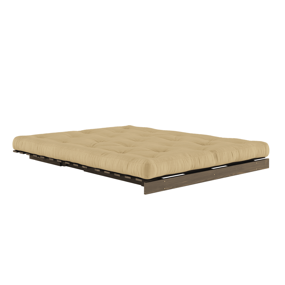 Karup Design RACINES CAROBE BRUN 160X200 W. SUÈDE MATELAS BLÉ BEIGE