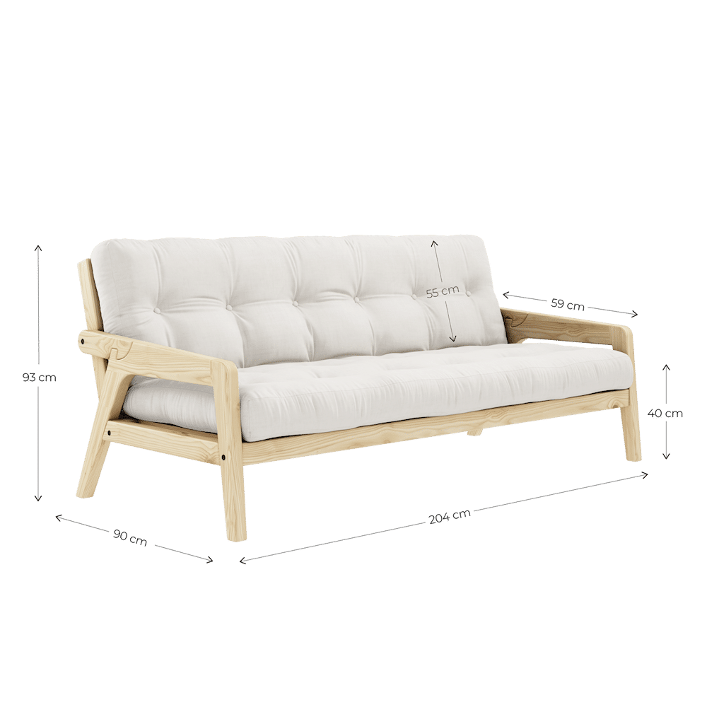 Conception GRAB CLAIR LAQUÉ W. MATELAS MIXTE 5 COUCHES ALGUE